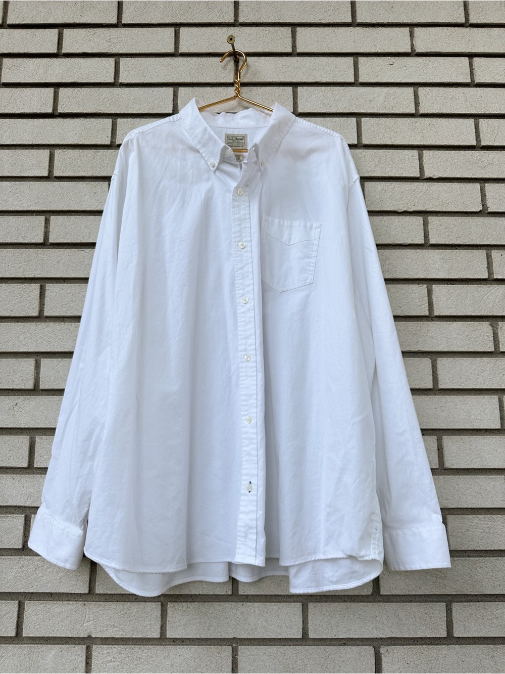 LL Bean Men’s XXXL White Oxford Button Down Traditional Fit Stretch Shirt 3XL